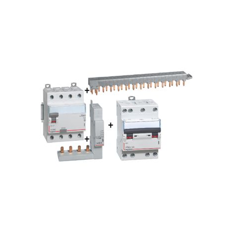 LEGRAND - dif. DX3-ID 4P 25A - 30mA - AC + Module 4P + Peigne 13M + Disj. 4P 10A - 411660+406301+405201+406908 (1/4)