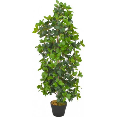 Künstliche Pflanze Lorbeerbaum mit Topf Grün 120 cm vidaXL