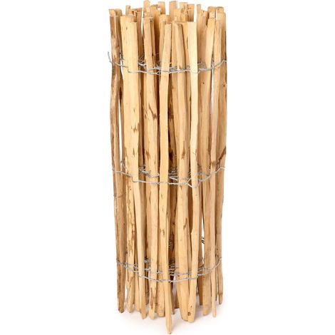 Garronda Cloture Jardin Exterieur à Planter en noisetier, clôture Jardin, clôture Bois, Bordure en Bois pour Jardin, ganivelle de Potager Exterieur GD-0079 (Écart des Lattes: 7-8 cm, 100 cm x 5m)