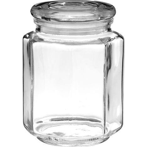 Premier Housewares Hexagonal Glass Storage Jar - 780ml