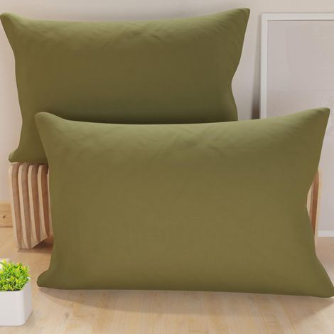 Paire de Housses de Coussin en Microfibre 80x40 cm, Coussins de Canapé, Lot de 2 Housses de Coussin, Housse de Coussin Uni Boue