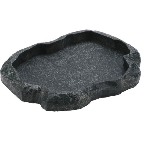Bol Alimentaire et Abreuvoir en Pierre Résine Durable pour Tortue et Lézard (Vert M) (1/5)