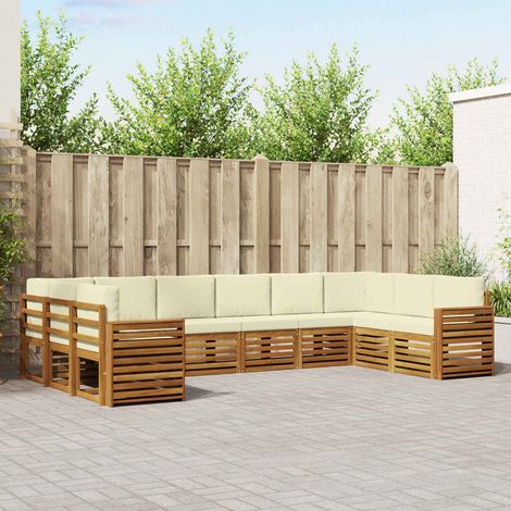vidaXL Ecksofa Set mit Kissen 10 pcs Natur und Creme (1/5)
