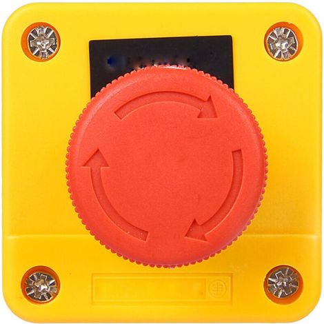 Bouton d'arrêt d'urgence Ø40mm Boîtier métal rouge 1NO+1NF verrouillage par rotation station de commande industrielle robuste (1/5)