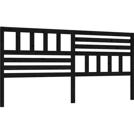 Tête de lit accessoire couchage chambre à coucher meuble 186 x 4 x 100 cm bois de pin noir TDL0202178