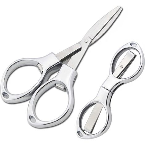 1 paire de ciseaux pliants en acier inoxydable, ciseaux de pêche pliables, ciseaux coupe-tabac, ciseaux de camping et de broderie, ciseaux coupe-fil (1/5)