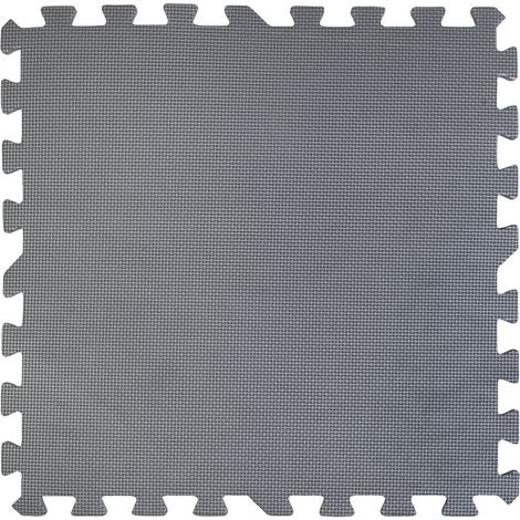 GRE – Tapis de sol puzzle gris 50x50 cm – Épaisseur 8 mm en polyéthylène – Protection liner piscine hors-sol – Couverture 2,25 m²