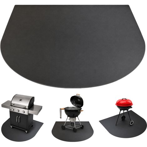 Grillunterlage Bodenplatte für Grill BBQ Rundbogen Metall Funkenflugsicherung Stahlplatte Schwarz 100x100 cm