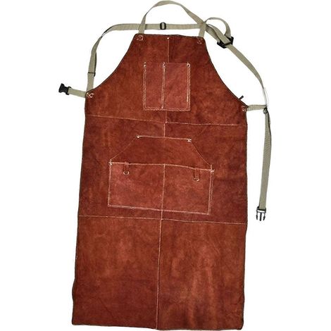 Tablier de soudage en cuir ajustable, tablier de barbecue, tablier de travail de soudage pour atelier barbecue (1/4)