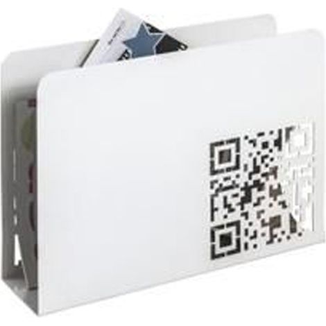 Porte revues coloris blanc en métal - L 35 x P 10 x H 26 cm -PEGANE-