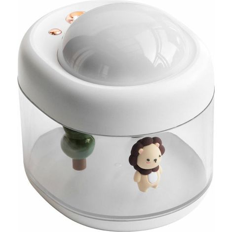 Humidificador doméstico pequeño giratorio con luz nocturna y proyector de estrellas (White Lion) (1/5)