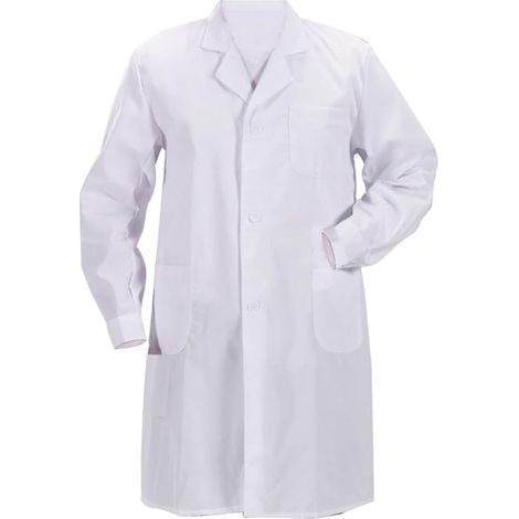 Blouse de laboratoire unisexe avec fermeture à bouton sur le devant et poches poitrine plus à la taille pour laboratoire, éducation et industrie alimentaire (1/5)