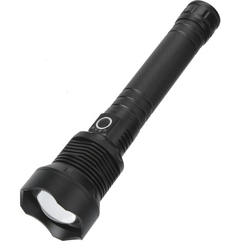 XHP70 9000LM LED-Taschenlampe mit 3 Leuchtmodi, USB-Anschluss, starkes Licht für die Jagd, Schwarz (1/5)