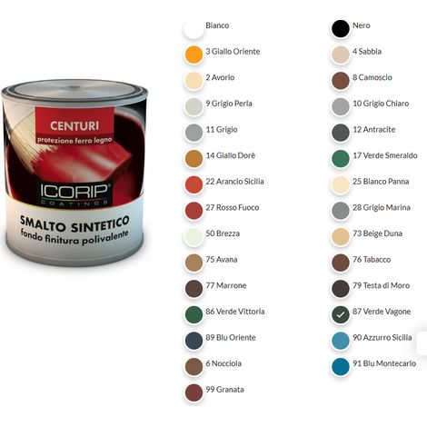 CENTURI - SMALTO SINTETICO SATINATO ANTIRUGGINE 2 IN 1 BIANCO 0,375 L