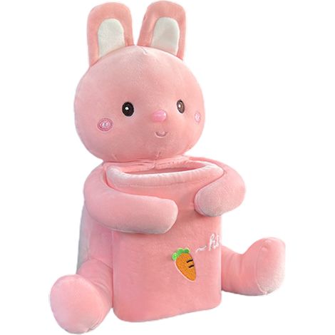 [Porte-bloc de mouchoirs pour voiture] Porte-mouchoirs en peluche douce 27x30cm avec revêtement imperméable, grande capacité pour stocker des bouteilles d'eau et téléphones (1/5)