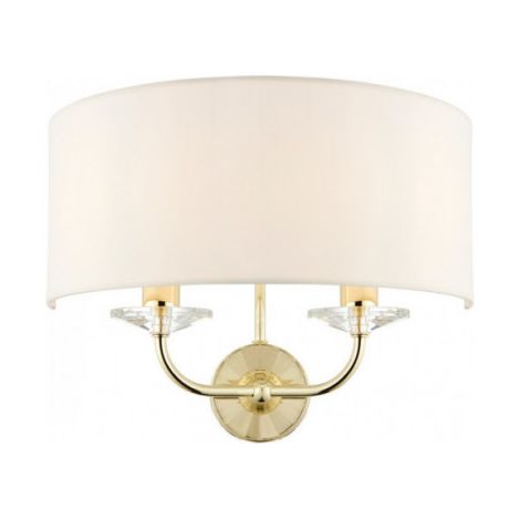 Applique double demi-lune nickel, abat-jour E14 Endon (1/4)