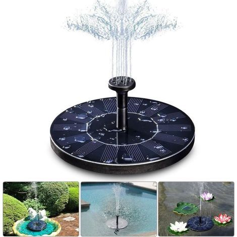 pair Fontaine solaire , pompe de bassin solaire 1,4 W avec 4 effets, hauteur maximale de 70 cm, pompe solaire, pompe de fontaine flottante solaire pour bassin de jardin ou bain d'oiseaux de fontaine d