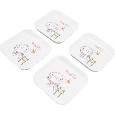 Lot de 4 plateaux à fruits et à desserts multifonctionnels pour la maison, l'école et le restaurant. Plateau de rangement, plateau à os, plateau pour égoutter le linge. (1/5)