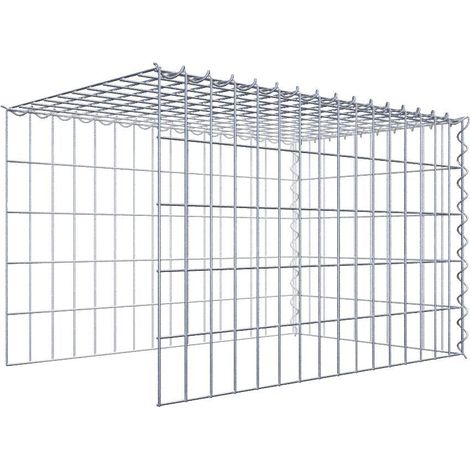 Gabiondeco - Gabion - Element de prolongation en hauteur et en longueur 80 cm x 50 cm x 50 cm (L x H x P). maille 5 x 10 cm. Spirale. Attention  il manque deux grill... (1/5)