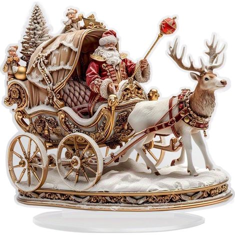 Décor de Noël de Bureau, de Table en Acrylique 2D Santa Claus Santa Claus, Accent de Saison Brillant pour la Chambre, Salon, décoration de Cour, Multicolore (1/5)