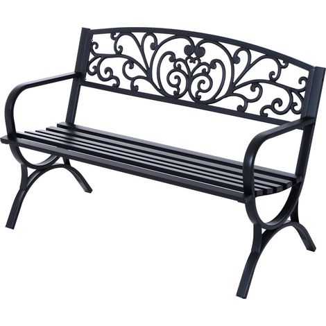 Banc de jardin AMELIE noir (1/5)