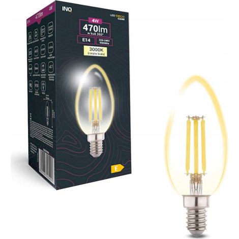 Glühlampe LED C37, Kerzenform, E14, 4 W, 3000 K (1/3)