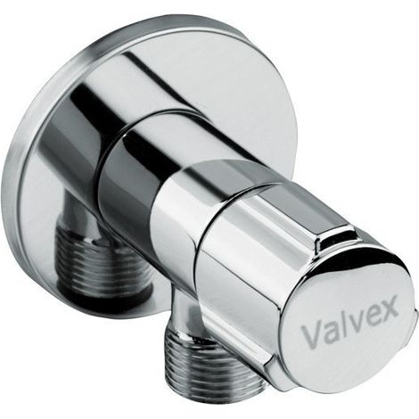 Válvula angular cromada en forma de estrella con cabezal cerámico de 1/2" a 3/8" (1/2)