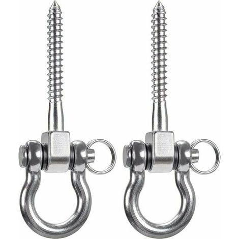 2 ganchos de techo resistentes de acero inoxidable 304 con capacidad de 900 kg, ganchos colgantes con tornillos para sillas colgantes de madera para yoga, sacos de boxeo, hamacas y sillas. (1/5)
