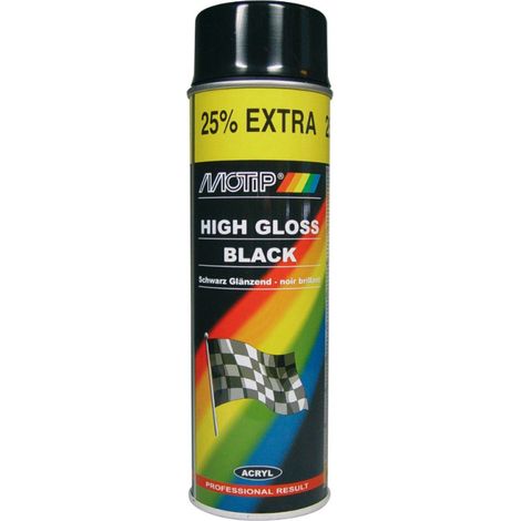 Peinture auto noir brillant 500ml – Vernis carrosserie pour métal et bois – Application facile en intérieur et extérieur – Motip
