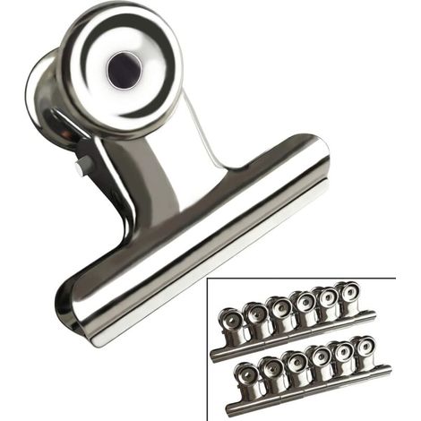 Runde Büroklammern (38 mm) für Papierablagen, silberfarbenes Metall, Bürobedarf für Zuhause – 12 Stück (1/5)