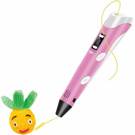Penna 3D per bambini, stampante creativa e divertente, ricarica PE12 rosa