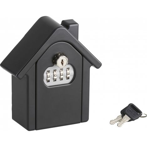 Cassetta portachiavi keybox a forma di casa con combinazione a 4 cifre, 2 chiavi di riserva, nero satinato - THIRARD