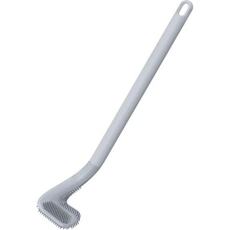 Brosse De Toilette - Tete En Silicone Flexible 360° - Support Murale Sans Perforation - 1 Piece (1/5)