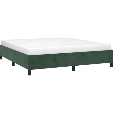 Cadre de lit sans matelas vert foncé 160x200 cm velours vidaXL (1/5)