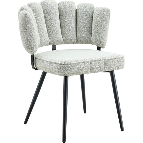 Set tavolo da pranzo rotondo 60 cm in MDF e 2 sedie grigie HOMVRA (1/5)