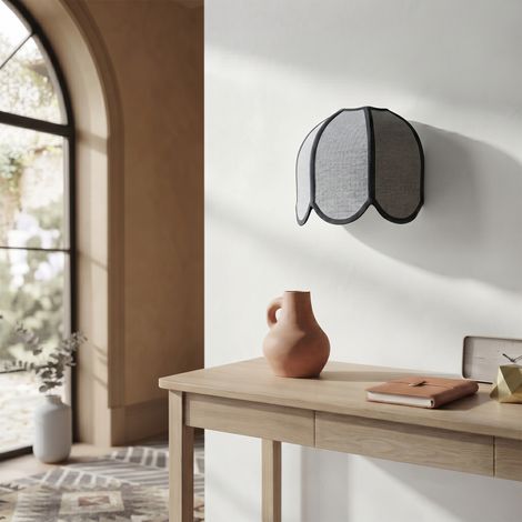 Aplique de Pared en Rafia Gris  Serie IRIS (1/5)
