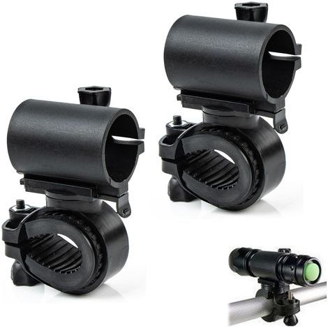 Soporte para luz de bicicleta, soporte giratorio de 360 grados para linterna de bicicleta, abrazadera universal de liberación rápida para luz LED para ciclismo y equitación, 2 piezas (1/5)