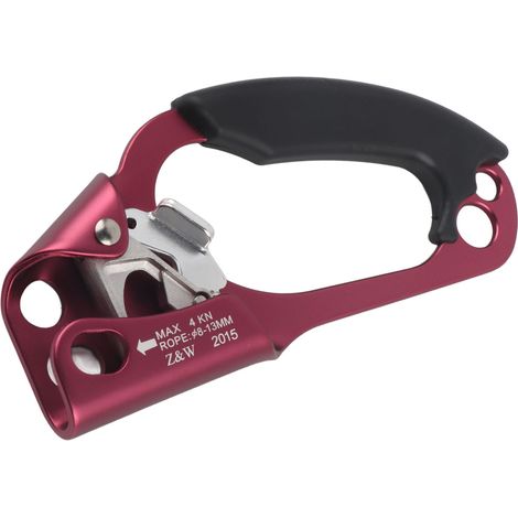 Mousqueton d'escalade sportive 4KN, bloqueur de progression pour main droite, ascendeur de poignée d'alpiniste, couleur rouge vin (1/5)