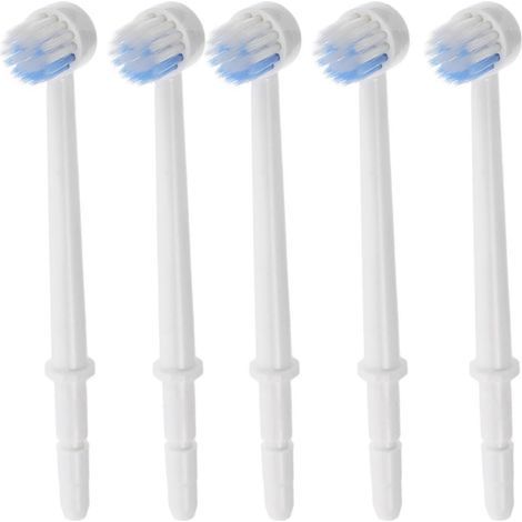 5er-Pack Ersatzaufsätze für Mundduschen: Runde Kunststoffköpfe zur Zahnreinigung und täglichen Mundhygiene. Kompatibel mit Mundduschen. (1/5)