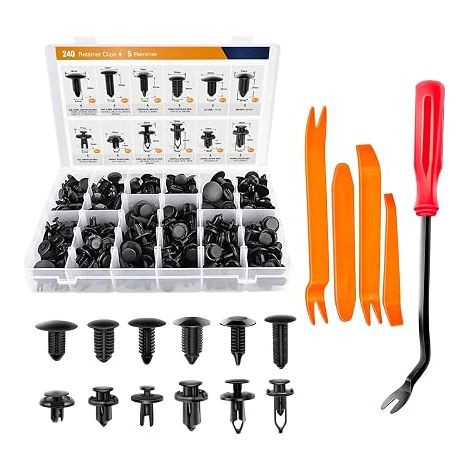 Complet de Fixations Automobiles Clips, Fixation Universels et Vis d’Expansion en, Pour le Remplacement de Garnitures de Portières, Garde-Boue, Pare Chocs et Pare Éclaboussures (1/5)