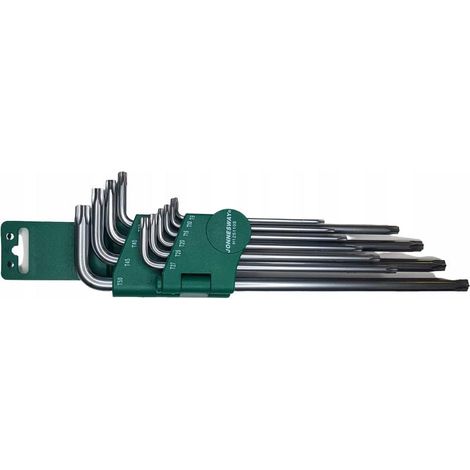 Ensemble clés Torx longues jonnesway métal tailles T9 à T50 (1/3)