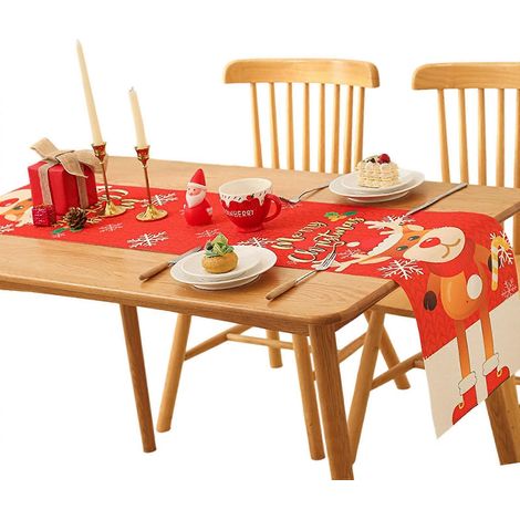 Nappe de Noël lavable multicolore pour décorations de table, fêtes et occasions spéciales. (1/5)