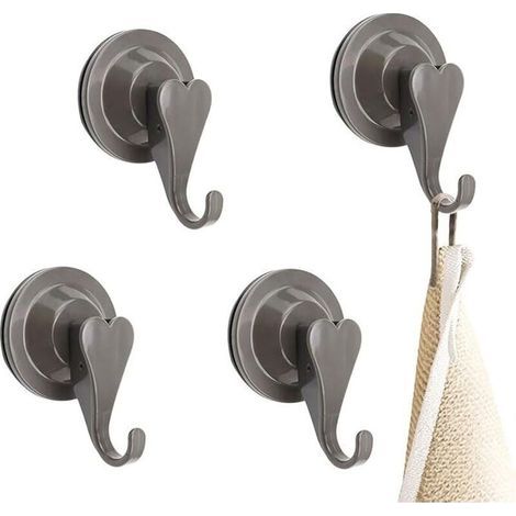 Crochet Ventouse Puissante, 4 Pièces Ventouse Crochet, Crochet Ventouse Salle de Bain, Aucune Vis ni Colle Requise, Capacité de Charge Maximale 15 kg, pour Salles de Bains, Cuisines (1/5)