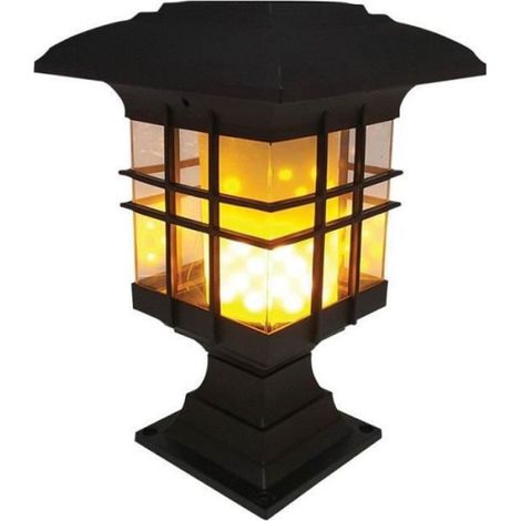 Lampe Solaire - Effet Flamme - Acier Polypropylène - 46,6 cm - 51 LED Blanc Chaud - Pour Jardin Extérieur - 1 Pièce (1/3)