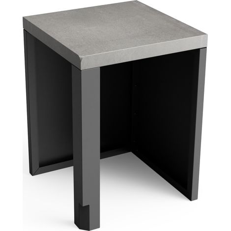 TUOZI - Módulo de esquina KITAWAY (forma cuadrada) para Barbacoa de Obra Prefabricada (Gris - 63 x 63 x 63 cm) - Uso en Exteriores (1/3)
