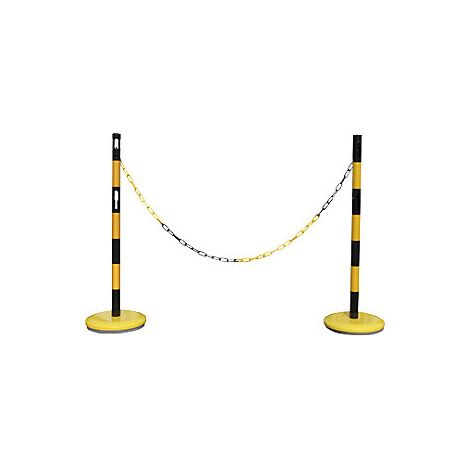 Juego de postes barrera con cadena  2 postes  cadena de 2,5 m  (1/2)