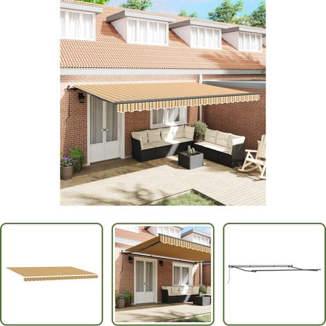 Sonnenschutz - Einziehbare Markise Mehrfarbig 500 x 300 cm Polyester und Stahl (1/5)