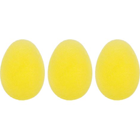 Lot de 3 balles ovales de rééducation de la main en caoutchouc TPE souple jaune, exerceur de grip pour poignet (1/5)