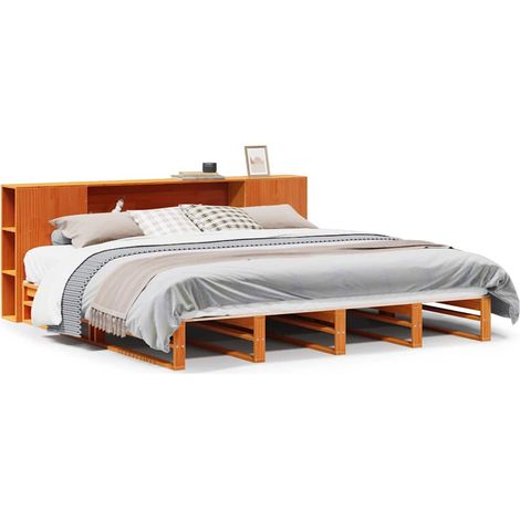 Maison Exclusive - Massivholzbett ohne Matratze Wachsbraun 200x20