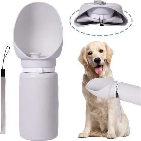 Borraccia per cani da 550 ml, ciotola portatile in silicone per acqua per cani, pieghevole, a prova di perdite, ciotola per bere per animali domestici da esterno (1/5)
